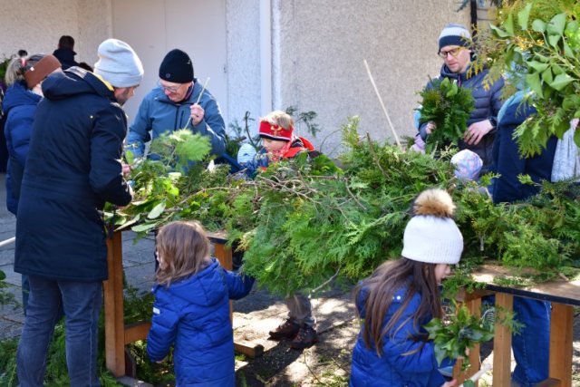 Palmen binden und Ratschen bauen – Bild 2