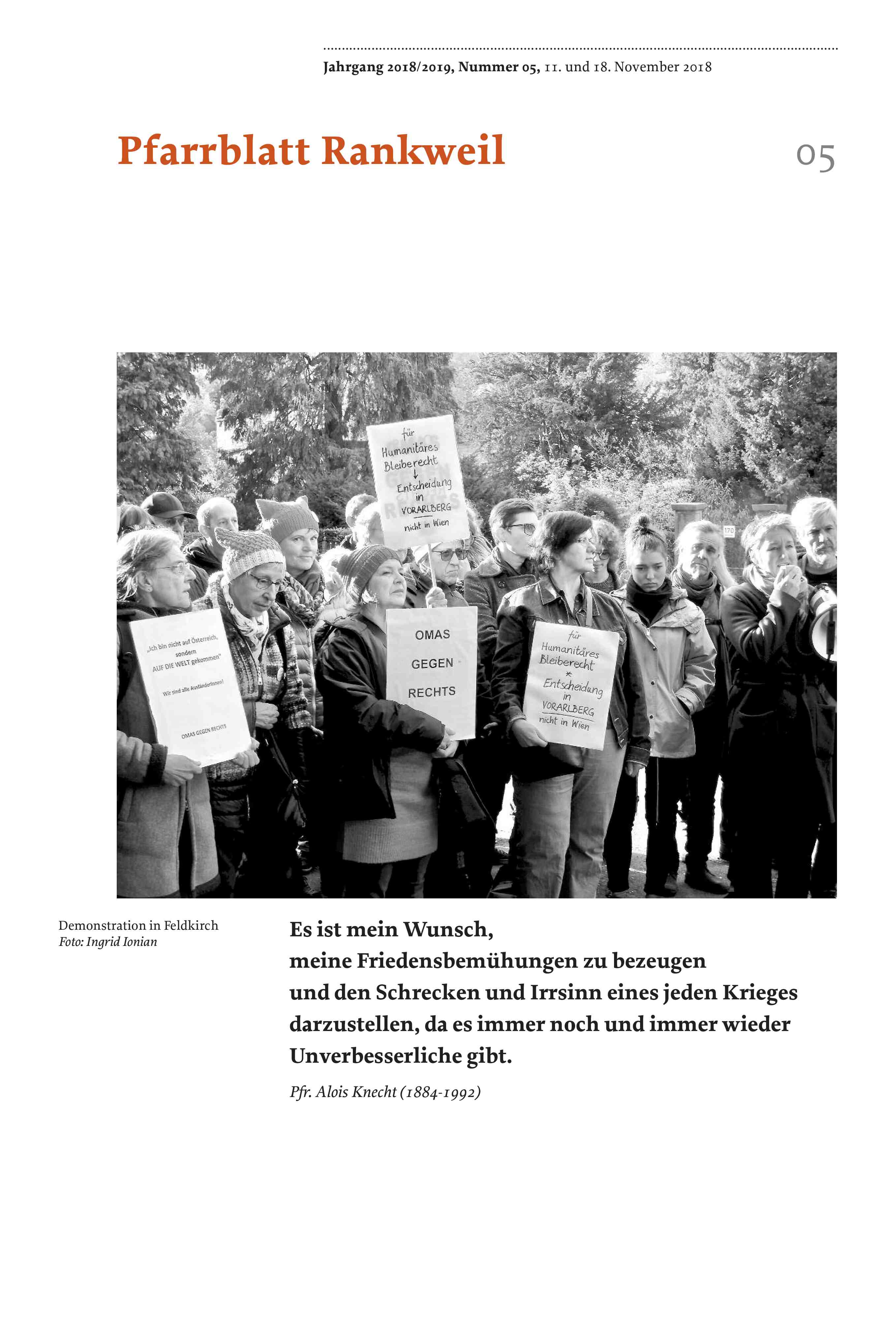 Titelseite Pfarrblatt Nr. 05