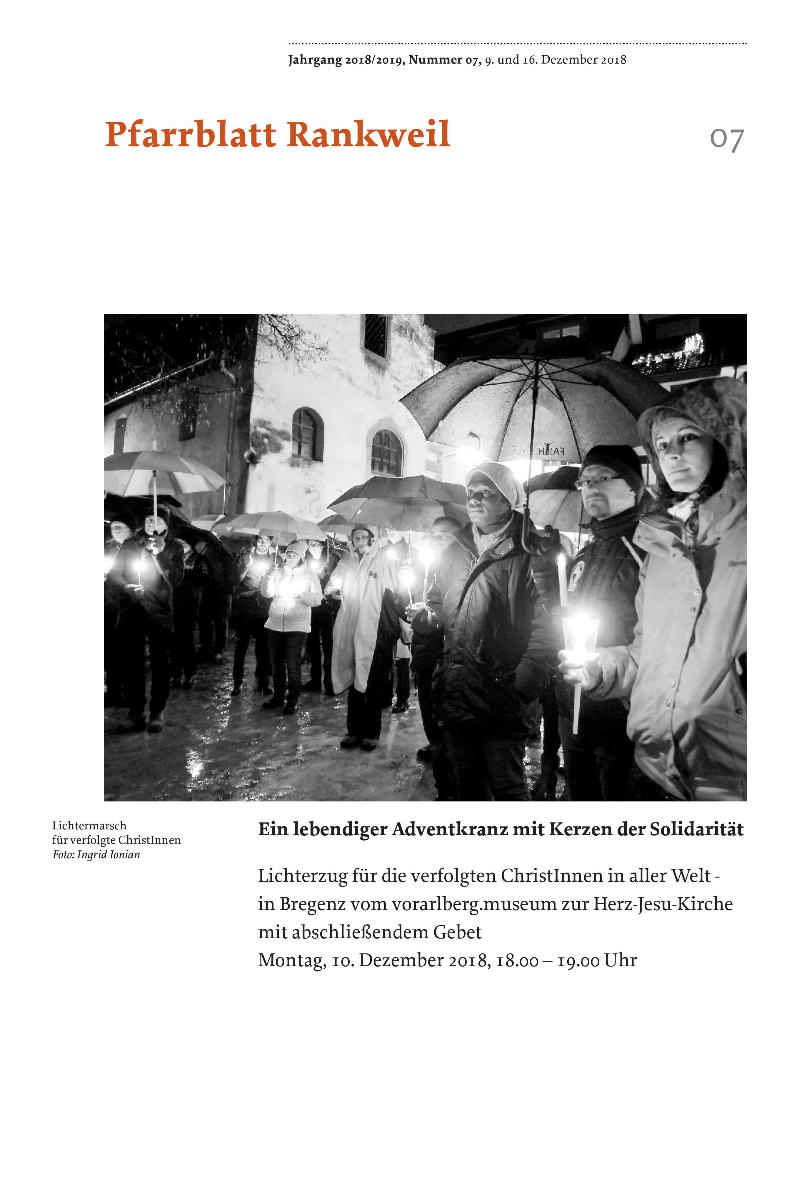 Titelseite Pfarrblatt Nr. 07