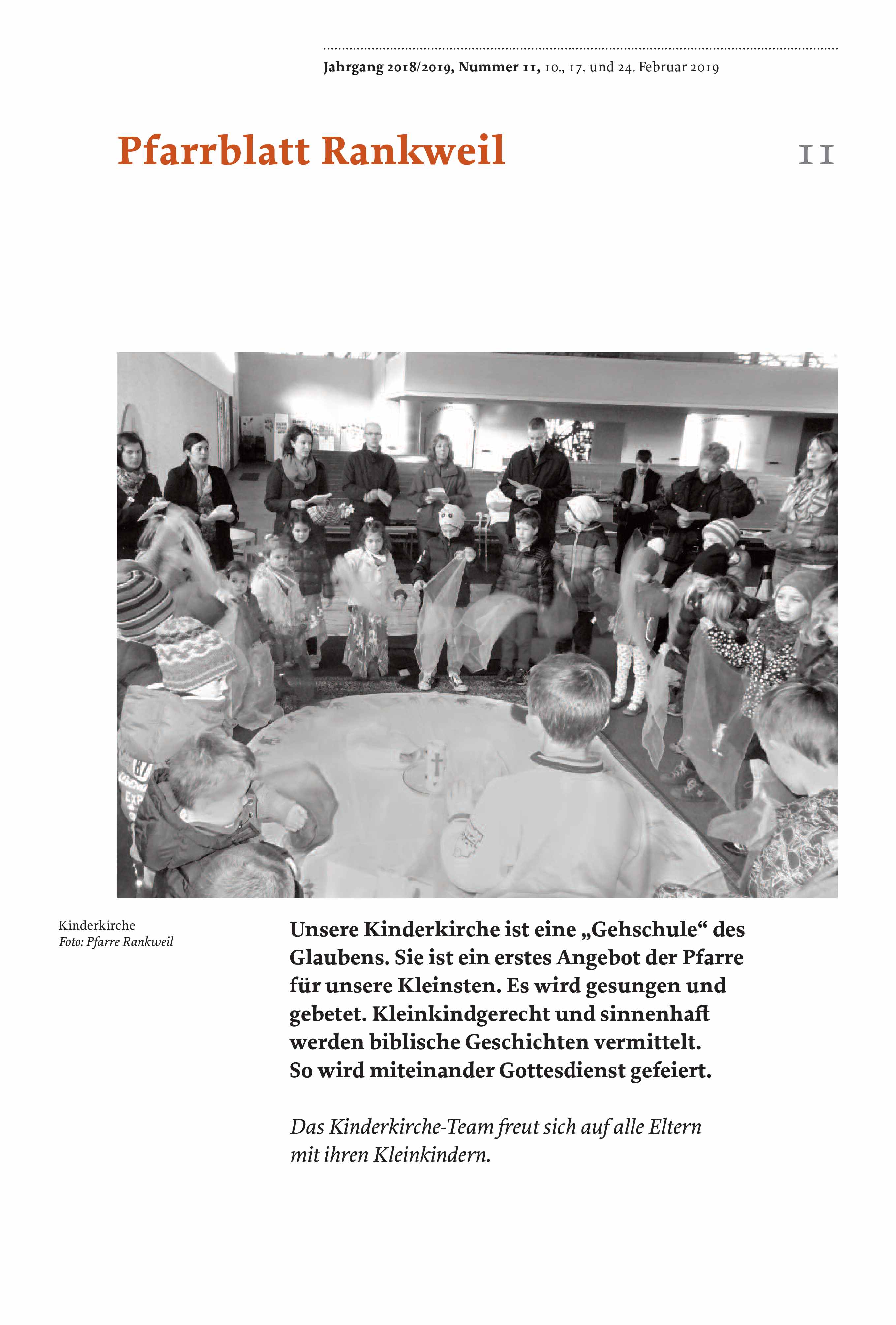 Titelseite Pfarrblatt Nr. 11