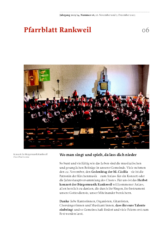Titelseite Pfarrblatt Nr. 06